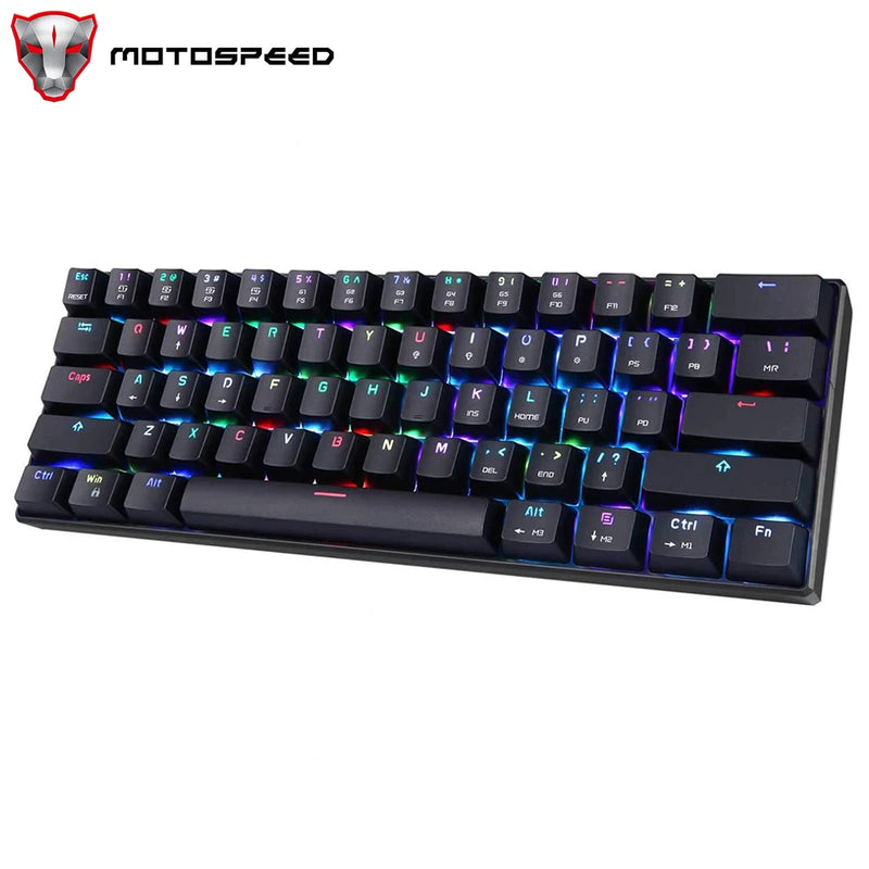 Motospeed CK61 Mechanical Keyboard 61 Key RGB Backlit Wired Office Gaming Computer Keyboard Red Switch Drive For Android Windows