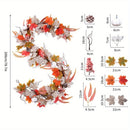 Fall Maple Leaves Pumpkin Garland, 6.56 Ft/ Piece Hanging Vine Garland Artificial Autumn Foliage Garland Thanksgiving