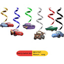 Cars Party Decoration Latex Balloon Happy Birthday Sticker Spieal Baby Shower Cupcaketopper Cake Flag Honeycomb Children
