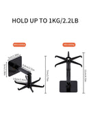 1pc 360 Degree Rotatable Pp Punch Free Six Claw Hook Kitchen Spatula Spoon Storage Wall Mounted Hanger