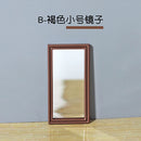 1Pcs 1/12 Dollhouse Miniature Accessories Mini Alloy Mirror Simulation Bathroom Mirror Model Toys for Doll House Decoration