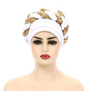 Latest African Auto Geles Headtie Already Made Headties Shinning Sequins Turban Cap for Women Ready Female Head Wraps