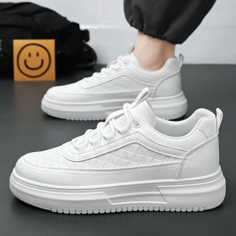 Fashion White Men Casual Sneakers Outdoor Platform Runing Shoes Breathable Mens Sport Shoes Light Walking Shoes Tennis Shoes