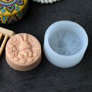Easter Rabbit Silicone Soap Mold Bunny with Flower Round Silicone Molds Diy Cake Decorative Mousse Baking Tool Festival Gifts