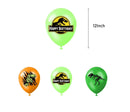 New Jurassic Dinosaur Theme Disposable Tableware Cup Plates Children's Birthday Party Dinosaur Latex Balloon Banner Decoration