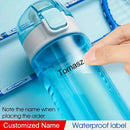 Personalisierte Etikettenaufkleber – Namensaufkleber für Wasserflaschen, Tassen und Schreibwaren für Kinder – transparent & wasserfest