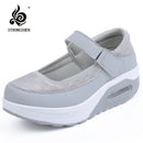 SRTONGSHEN Women Shoes Fashion Breathable Walking Mesh Flat Shoes Sneakers Women Summer Rocking Shoes Black Ladies Shoe