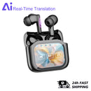 Touch Screen Translator Earbuds Wireless Bluetooth Headphones 144 Languages Translation have Noise Cancelling Business Headset