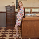 [Pink Dessert Dog] Summer Short-sleeved Pajamas Women's Ice Silk Thin Loose Large Size Home Clothes Two-piece Suit
