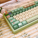 132-Key Spring Green Keycap Cute MOA Height PBT Material Suitable For Mechanical Keyboard DIY Girlfriend Birthday Gift Keycaps