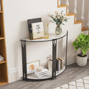 Half Moon Tiered Real Marble Entry Console Table Hallway Entryway Furniture  for Entrance, Home Living Room