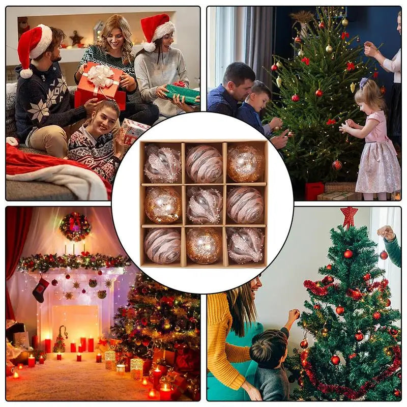 Christmas Ball Ornament Big Xmas Tree Hanging Pendants Snowflake Merry Christmas Home Decoration for 2024 New Year Party Gift