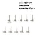 Stainless Steel Round Ball Post Earrings Stud Loops Earring Hooks Earplug  Fit Women DIY Earring Jewelry Making Christmas Craft