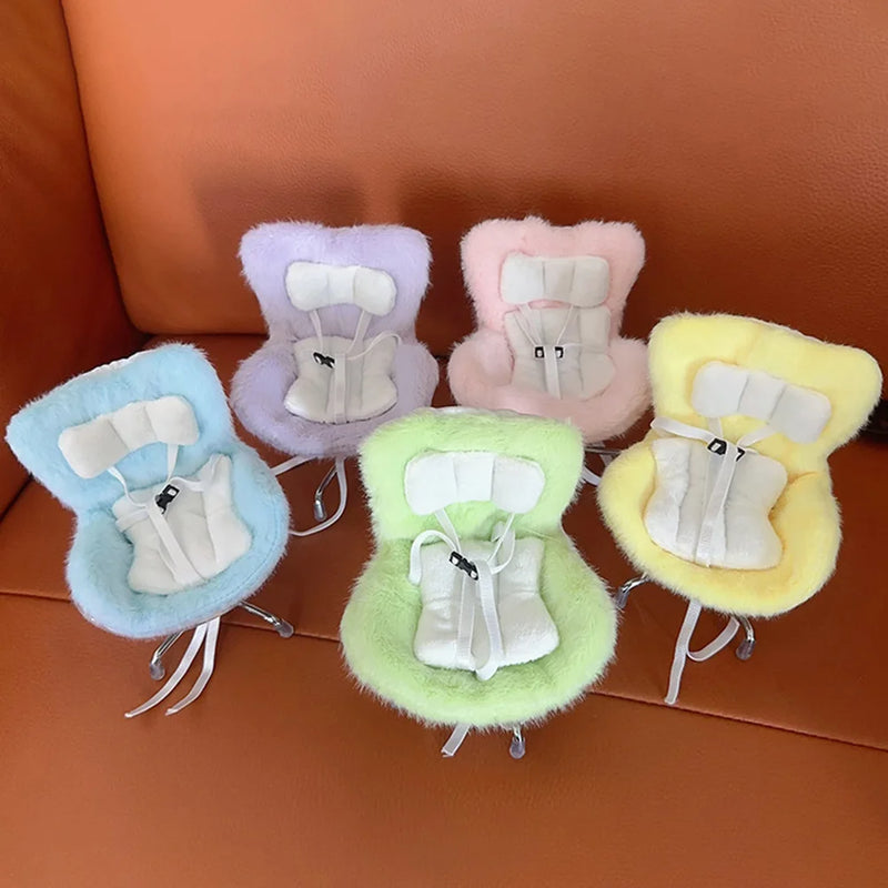 Doll Seat with Air Vent Clip and Desktop Stand Mini Plush Doll Safety Seat Car Ornament for 17cm Plush Dolls