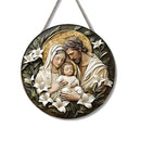 1pcs Easter Nativity Keepsake Christmas Plane Wooden Prayer Pendant Jesus Christ Religiou Hanging Tree Home Furnish Decor Supply