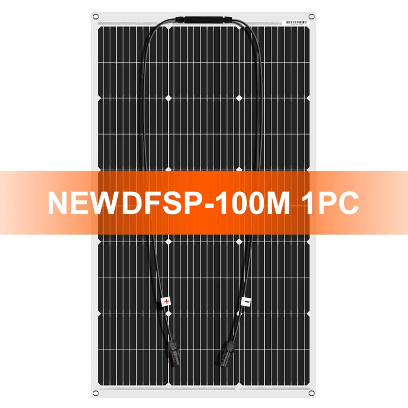 DOKIO 18V 100W/200W/400W Flexible Solar Panels Waterproof Monocrystalline Solar Panel Camping RV Home Charge 12V