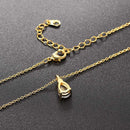 Waterdrop Crystal Pendant Necklace for Women Korean Fashion Gold Color Geometric CZ Choker Chain on Neck Accessories Jewelry