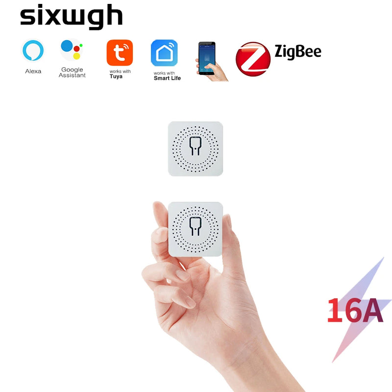 SIXWGH Tuya Zigbee Smart Home Automation Switch Breaker Work With Smart Gateway Smartlife App Control support Google Home Alexa