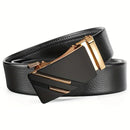 Men's Belt Leather Belt Metal Automatic Buckle Brand Luxury Design Fashion Men's Belt Peplum Men's Belt