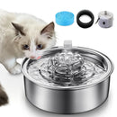304 Stainless Steel Water Fountain for Cats,Ultra-Quiet 2.0L/67oz Cat Water Fountain,Auto Pet Water Dispenser for Dogs and Cats