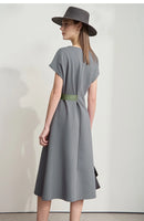 AMII Minimalist Summer Casual Dress for Women 2025 Solid Round Neck Sleeveless Dresses Lady Fashion Slim Straight Skirt 12512031