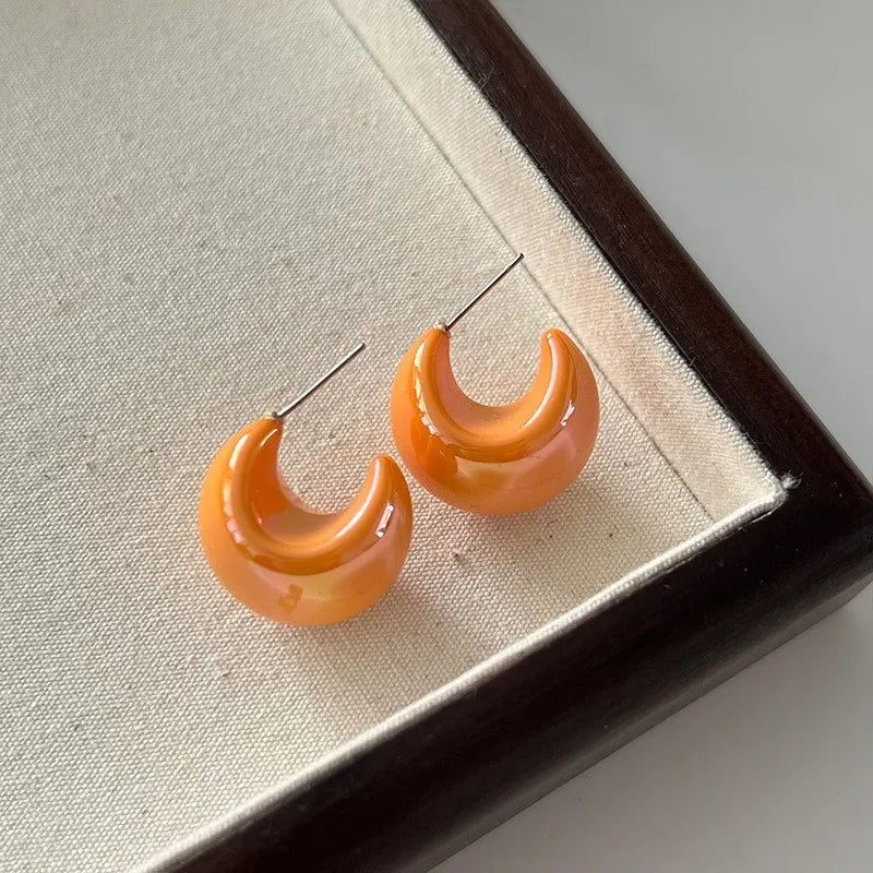 Colorful Water Drops Shining Earrings Korean Minimalist Temperament New Trend Elegant Jewelry Gifts Dropshipping