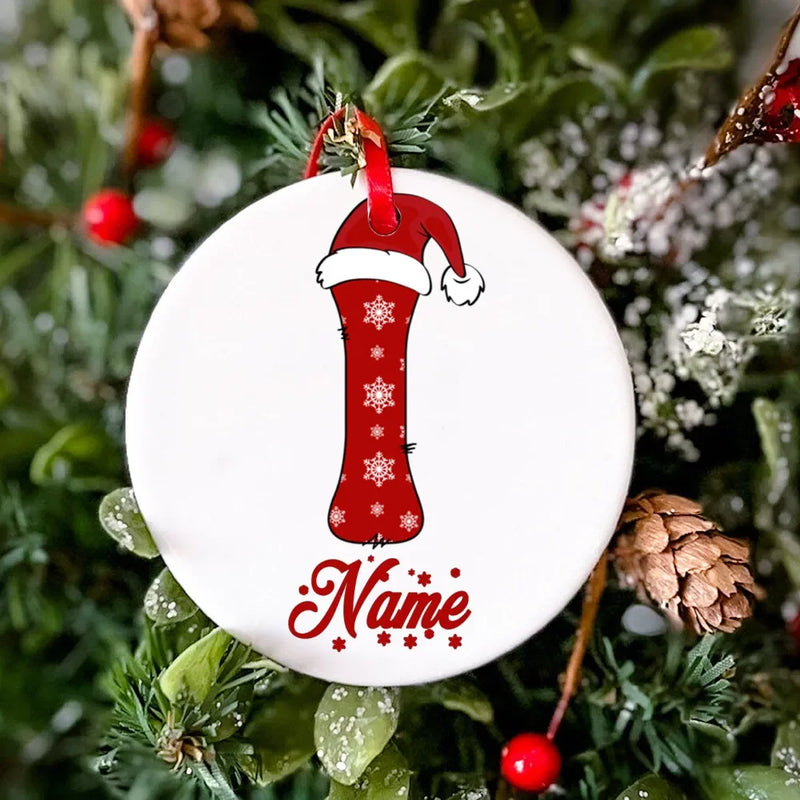 Personalized Christmas Ornament Custom Name Photo Prop Christmas Family Party Ceramic Ornament Xmas Keepsake Gift Drop Ornaments