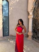 The Amalfi Hour | Colour-Block Scarf-Collar Maxi Dress
