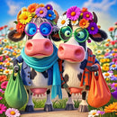 Momoart DIY Oil Painting By Numbers Cow Animal No Frame Wall Art Painting By Number Cattle New Arrivals Flower Decor for Home