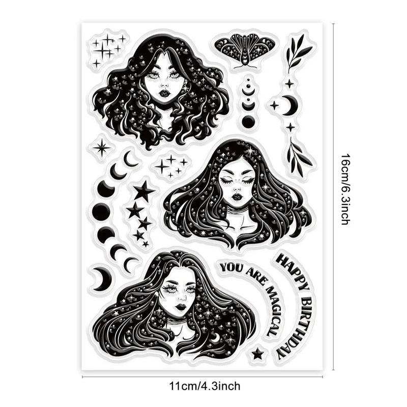 1Sheet Spring Cherry Blossom Season Clear Stamps for DIY Scrapbooking Flowers Silicone Clear Stamp Seals for Cards Making Photo