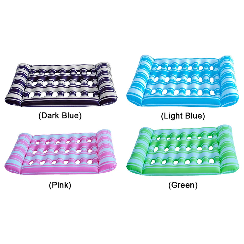 Inflatable Water Sleeping Bed PVC Floating Lounger Air Mattress Foldable Swimming Pool Air Mattress for Swimming Pool Party