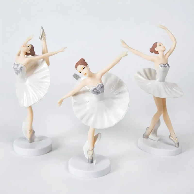 3Pcs/Set Cake Decoration Ballerina Girl Figurines with Base Plastic Dancing Ballerina Girl Figurine Cake Toppers