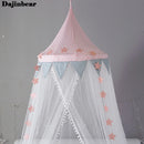 Babyzimmer Moskitonetz Kinderbett Vorhang Baldachin Rundes Gitterbett Netz Betthimmel Baldachin Dekoration Mädchen Schlafzimmer Accessoires Dropship