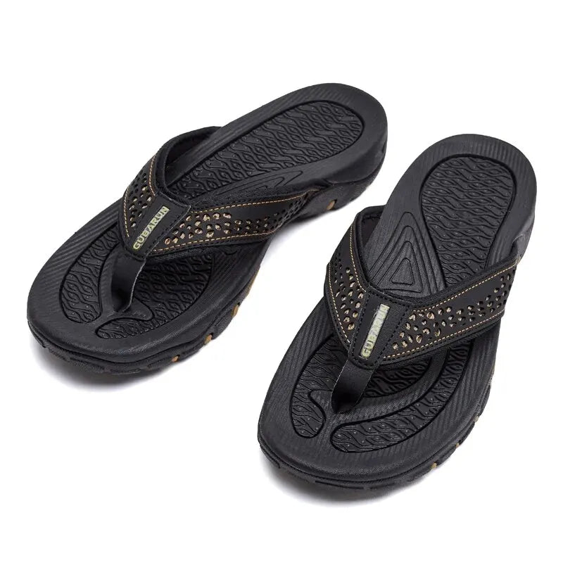 HOBIBEAR Sport Flip Flops for Mens Comfort Casual Thong Sandals Outdoor Beach Sandals