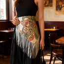Women Retro Waistband Tassel Wide Waist Belt Fashion Triangle Tassel Corset Belt Shirt Dress Coat Decor Accessories