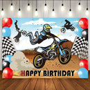 Motocross Racing Theme Backdrop Motorcycle Dirt Bike Photography Background for Boys Birthday Party Decoration Cake Table Banner