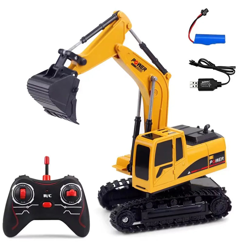 RC Car Children Toys Remote Control Alloy Car Toys For Boys Radio Control Excavator Dump Truck Bulldozer Electric Car Kids Gifts