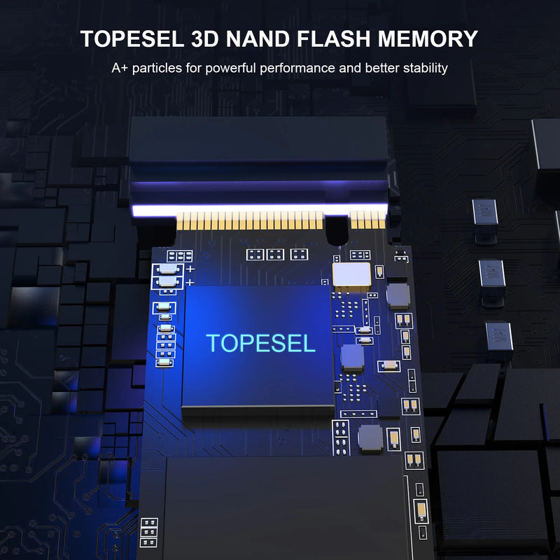 TOPESEL X16 SSD NVMe M2 512GB Internal Solid State Hard Disk PCIe 4.0x4 2280 SSD M.2 Drive for PS5 Laptop PC