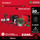 YEVOLT Laser Level Green Beam 4-Plane 16-Line Self-leveling 360 3D Ground-Hugging Horizontal & Vertical Tile Measuring Tools