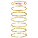 14K Gold Plated Stainless Steel WATERPROOF Layering Bracelet for Women Teen Girls, Dainty Summer Beach Boho Beaded Bracelet Set