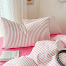 Stripe Style Duvet Cover Pillowcase with Bedsheet Soft Bed Linen Sets Skin-friendly Bedding Set for Home постельное бельё набор