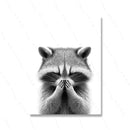 Adorable Raccoon Bathroom Roll Paper Prints Wall Art Canvas Painting Funny Toilet Poster Animal Cute Pictures Home Decoration