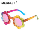 Kids Flower Sunglasses Rainbow Colorful Cute Round Kid Eyewear for Toddler Kids Boy Girls Outdoor Activities