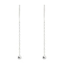 Stainless Steel Dangle Earring Geometric Ball Long Tassel Chain Drop Earrings For Women Minimalism Ear Line Kpop Jewelry