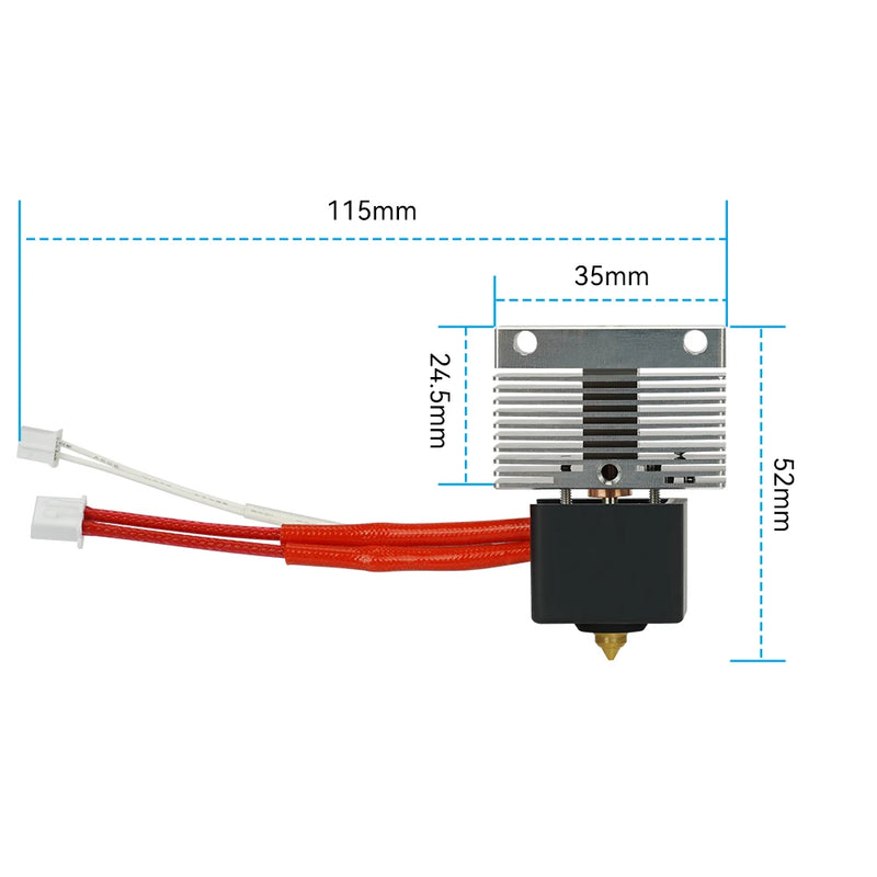 For Elegoo Neptune 4/4Pro Hotend Set 24V 40W Heating Rod Thermistor Bimetal Nozzle Heat Sink Upgraded Extruder 3D Printer Parts