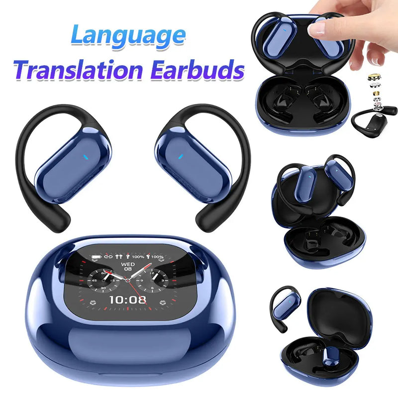 AI Language Translation Earbuds 144 Languages Bluetooth-Compatible 5.4 Translation Earphones for Travel Business Learning