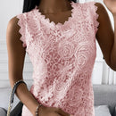 Sommer Elegante Blumen Spitzenweste Mode Damen Jacquard Ärmellose Tops Lässige Damen Vintage T-Shirt Camisole Halter Top 19312