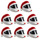 1-8PCS Santa Cycling Helmet Christmas Motorcycle Full Helmet Full Face Safe Hat Creative Plush Cover Christmas Decoration Gifts