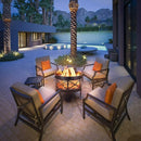 Garden Fire Pit 58X45cm Fire Basket with Spark Guard&Handles Garden Fireplace w/ Antique Rust Look Garden Fire Pit for Barbecue