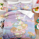 Cartoon Sanrio Bettbezug-Set Kawaii Cinnamoroll Bettdeckenbezug Kissenbezug-Set Kinder Mädchen Bequemes Bettset Full Twin King Size